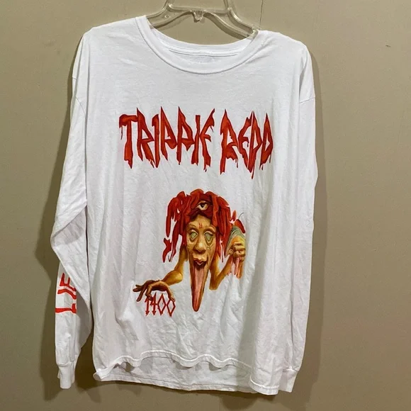 Boxy Shirt White Trippie Redd Shirt Trippie Redd Black White Face
